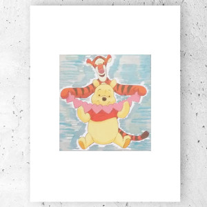 obrazek z Kubusiem Puchatkiem, Tygrysek plakat 21x30, Kubuś Puchatek plakat A4, bajkowy plakat do dziecięcego pokoju, plakaty dla dzieci, Miś obrazek A4