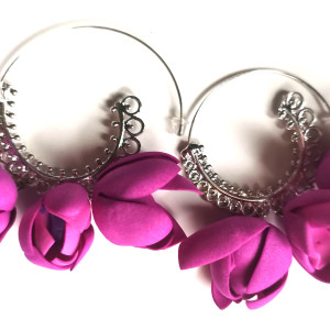 Kolczyki kola amarantowe