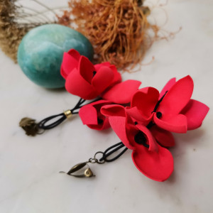 Klipsy kwiaty długie