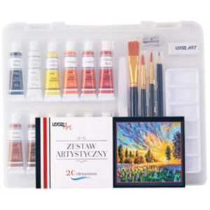 komplet farb akrylowych, zestaw farb w pudełku, farby akrylowe komplet, artystyczny zestaw do malowania
