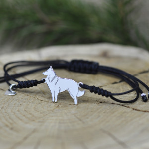 Owczarek belgijski Groenendael / Tervueren - bransoletka, srebro 925