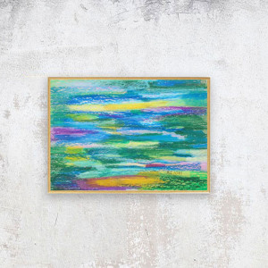 morze rysunek A4, abstrakcyjny obrazek 21x30, woda obraz malowany ręcznie, nowoczesna grafika do domu