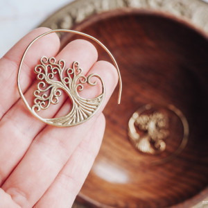 Orientalne kolczyki z mosiądzu 'DRZEWO ŻYCIA'