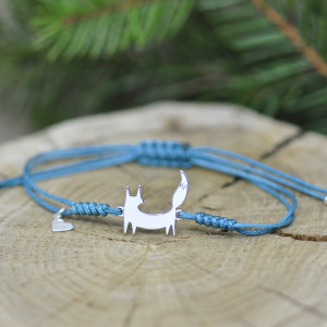 Lis / Lisek - bransoletka z lisem, srebro 925