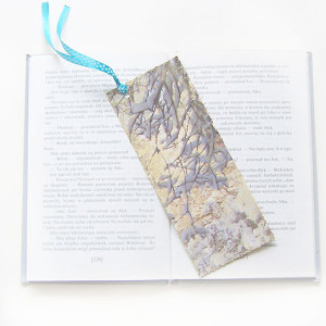 drzewa zakładka do książki, vintage zakładka, shabby chic zakładka, zima zakładka do książek, przyroda zakładka do książki,