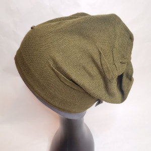 Czapka ciemna zieleń i szary