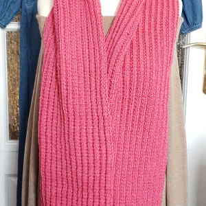 124 długi, ciepły szalik; różowy różowy szalik; pudrowy róż