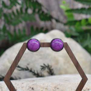 Stalowe kolczyki wkrętki imitacja howlitu #160