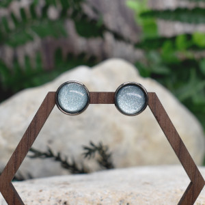 Stalowe kolczyki wkrętki brokatowe #161