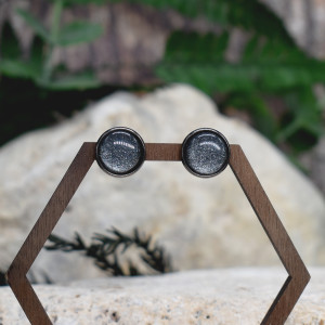 Stalowe kolczyki wkrętki brokatowe #245