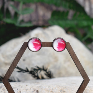 Stalowe kolczyki wkrętki ombre akwarela #247