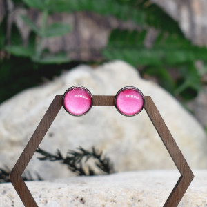 Stalowe kolczyki wkrętki ombre akwarela #248