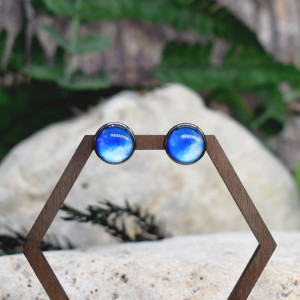 Stalowe kolczyki wkrętki ombre akwarela #261