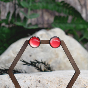 Stalowe kolczyki wkrętki ombre akwarela #264