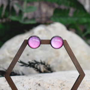 Stalowe kolczyki wkrętki ombre akwarela #266