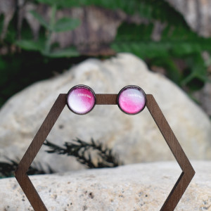 Stalowe kolczyki wkrętki ombre akwarela #273