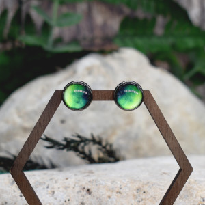 Stalowe kolczyki wkrętki ombre akwarela #274