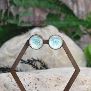 Stalowe kolczyki wkrętki grafika wzorek #276