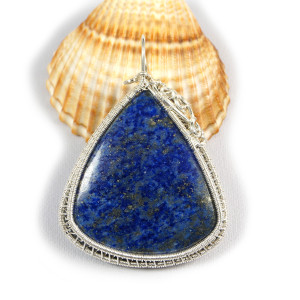Lapis lazuli, Srebrny wisior, ręcznie wykonany, prezent dla niej, prezent dla mamy, prezent urodzinowy, biżuteria ręcznie robiona