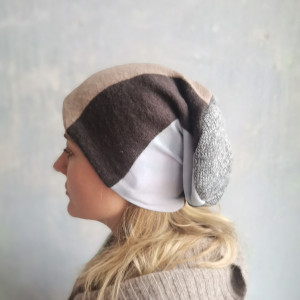 Czapka patchworkowa damska