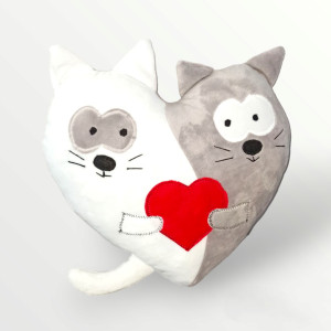 Poduszka- koty w kształcie serca