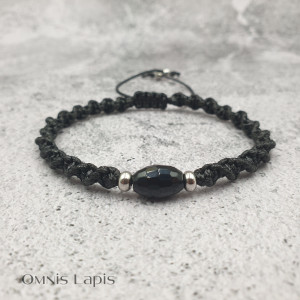 Męska bransoletka makrama - onyks
