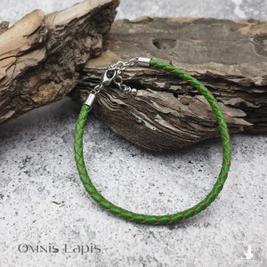 Bransoletka z rzemienia - soczysta zieleń