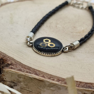 Steampunk - bransoletka z żywicy, elementy z zegarka.