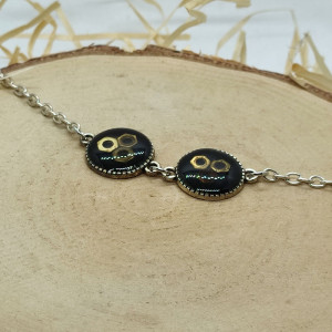 Steampunk - bransoletka z żywicy, elementy z zegarka.