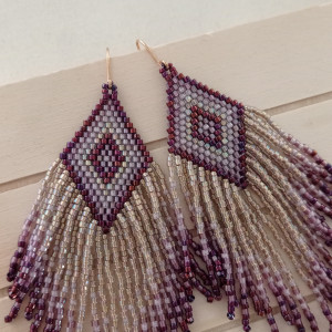 Kolczyki w stylu boho z japońskich koralików Miyuki