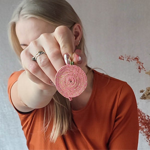 Kolczyki różowo złote koła lekkie