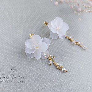 Kolczyki transparentne kwiaty