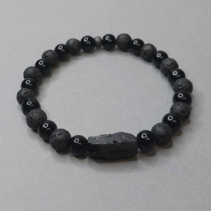 Bransoletka ochronna z turmalinem i czarnym onyksem.