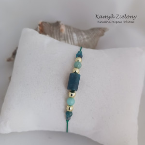 Bransoletka z kamieni naturalnych - apatyt, morganit, hematyt