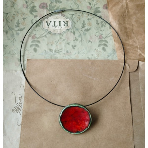 Naszyjnik karminowa niecka