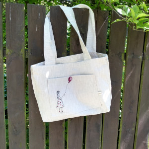 Torba lniana " Dziewczynka z balonikiem"