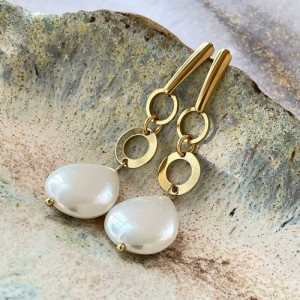 Nowoczesne kolczyki z perłami c919