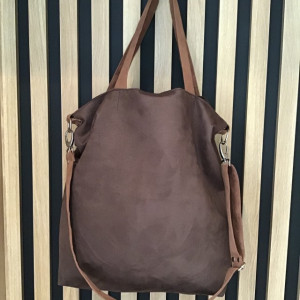 TORBA HOBO XXL - ciemny brąz, karmel