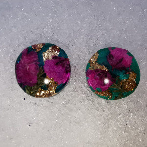 Kolczyki z kwiatami kwiatowe kolczyki gipsówka wrzosy kwiaty wkrętki