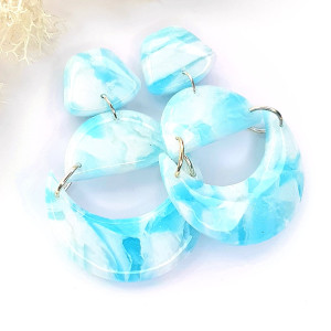 Długie lekkie kolczyki półksiężyce jak morska piana