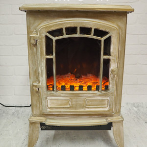 Stylizowny Kominek elektryczny - złoty