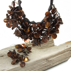 Madleine komplet lniany z masą perłową