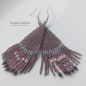 Kolczyki z fioletowymi kryształkami