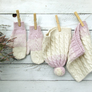 Komplet z alpaki - czapka, komin i rękawiczki