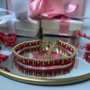 Bransoletka walentynkowa z serduszkiem -redline