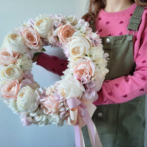 Wianek wiosenny Pastelowe kwiaty