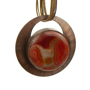 Naszyjnik z okrągłym agatem c1046