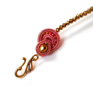 Bransoletka SUTASZ różowa kryształki 100% hand made