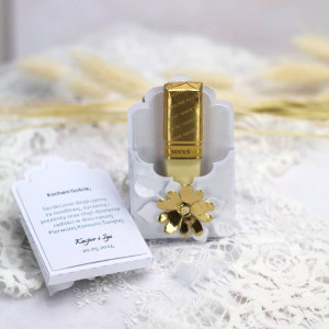 Podziękowania  dla gości biało złote