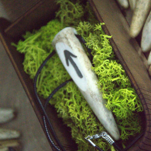 Wisiorek z poroża , Ochrona Wikinga, Tiwaz – znak runiczny